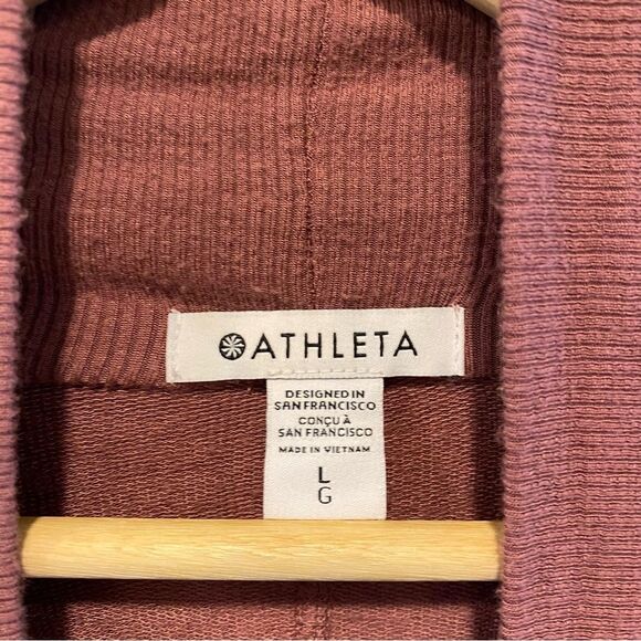 Athleta Pranyama restore wrap cardigan women’s large tawny rose pockets nirvana - Picture 8 of 16